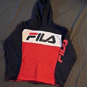 Fila Kids Colorblock Pullover Hoodie - Red, Black & White
